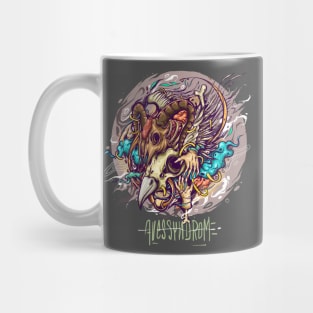 Goat skull T-Shirt and Aves Syndrome illustration. Mug